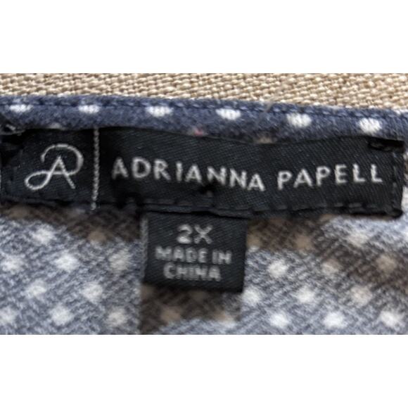 Adrienne Papell Blouse Dusty Blue With Small Dots - Picture 4 of 6